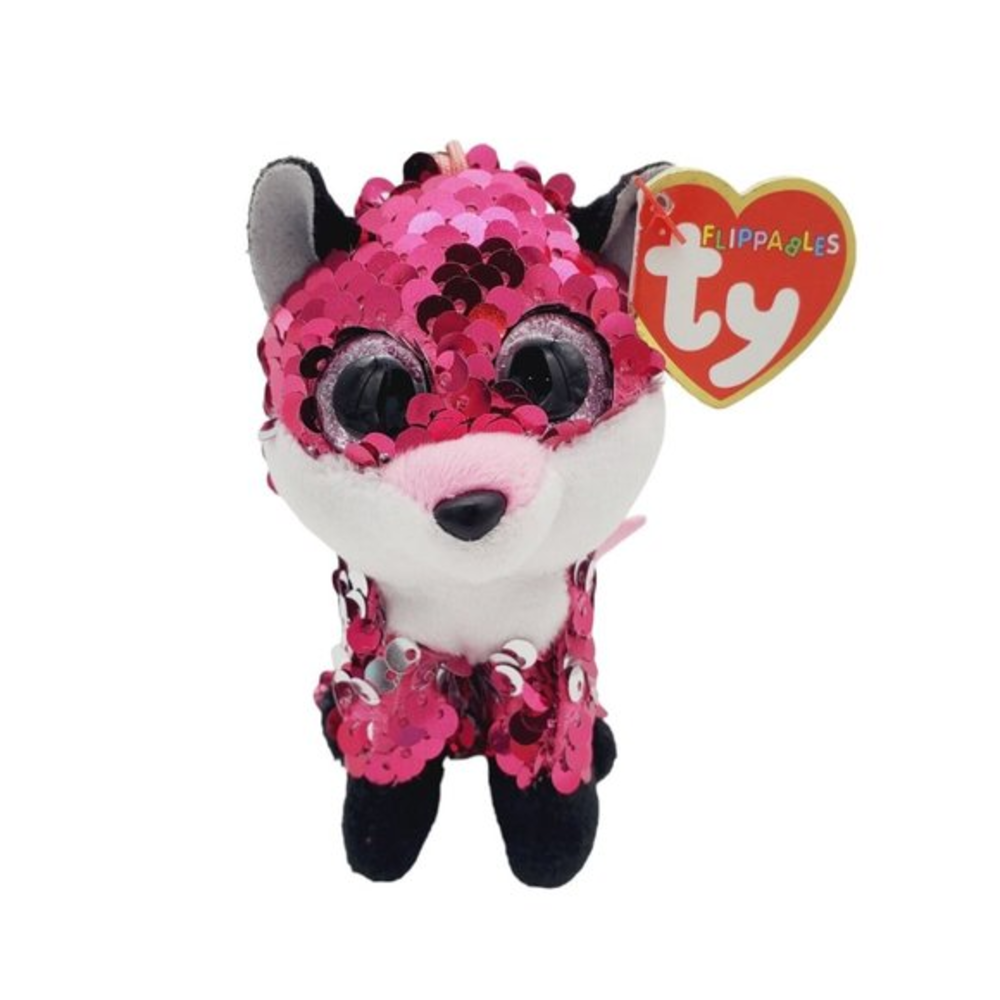 TY Beanie Boos Flippables 4" JEWEL‎ Changing Sequins Fox Plush Animal Fob 2019